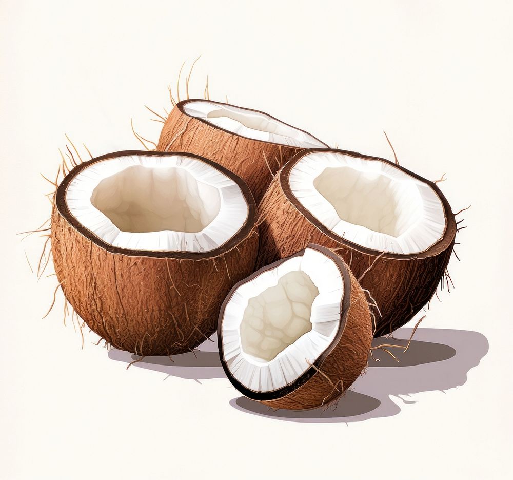 Coconuts fruit plant food. 