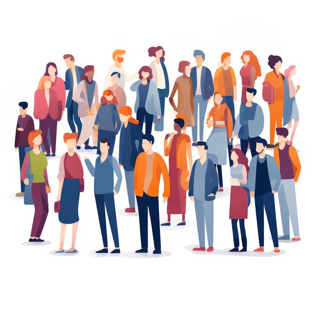 Crowd standing cartoon people. AI generated Image by rawpixel.