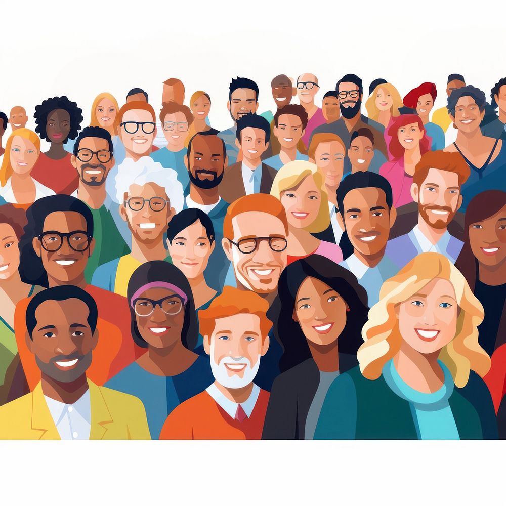 Crowd audience cartoon people. AI | Premium Photo Illustration - rawpixel