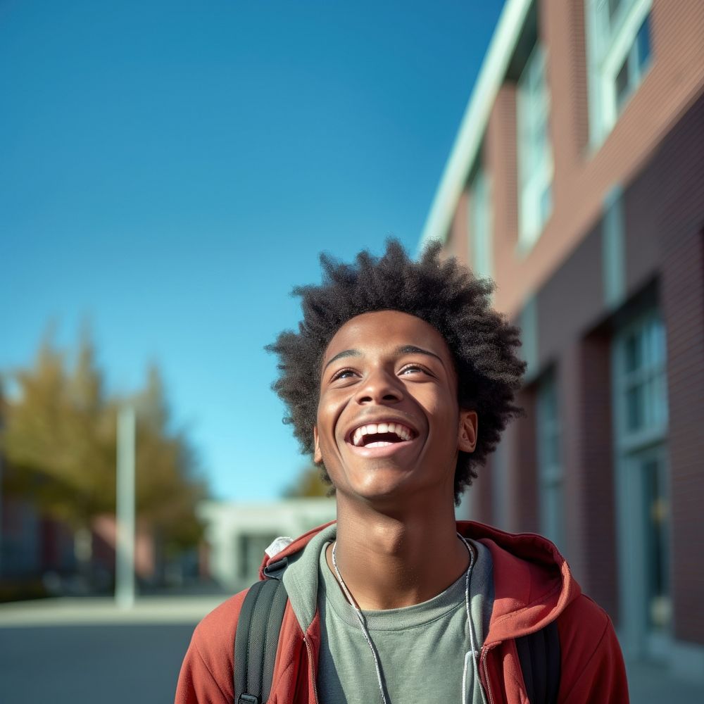 Student smile portrait happy. AI generated Image by rawpixel.