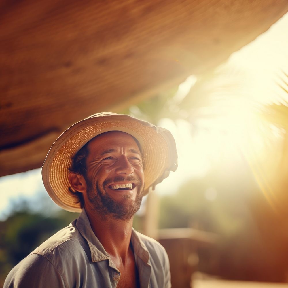 Country man portrait smile laughing. 