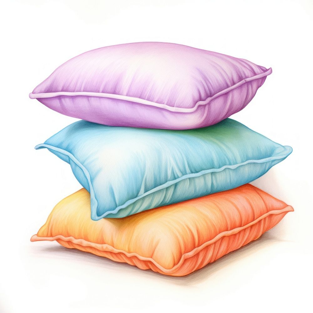 Pillows furniture cushion white background. AI generated Image by rawpixel.