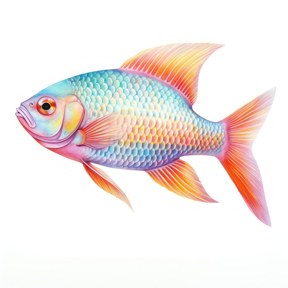 Fish goldfish swimming drawing. AI generated Image by rawpixel.