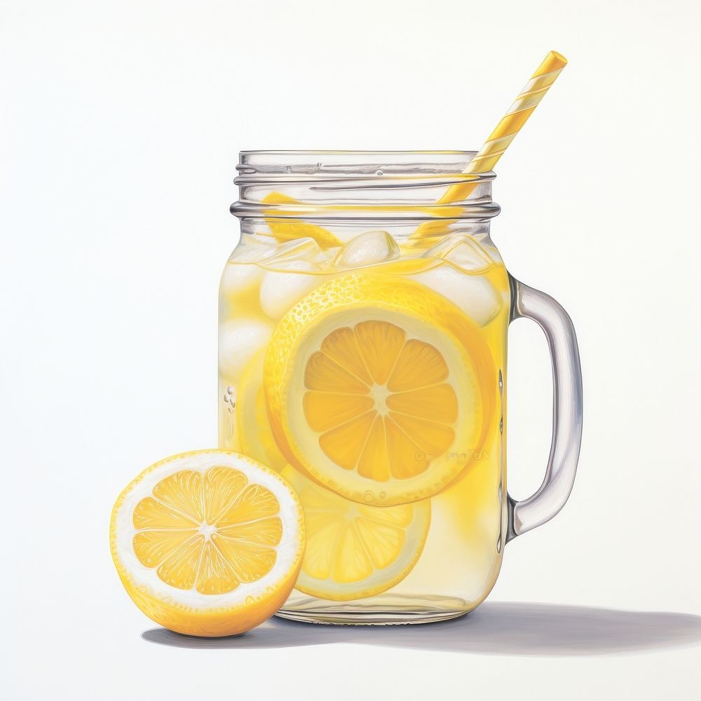Lemonade jar drink glass. AI generated Image by rawpixel.