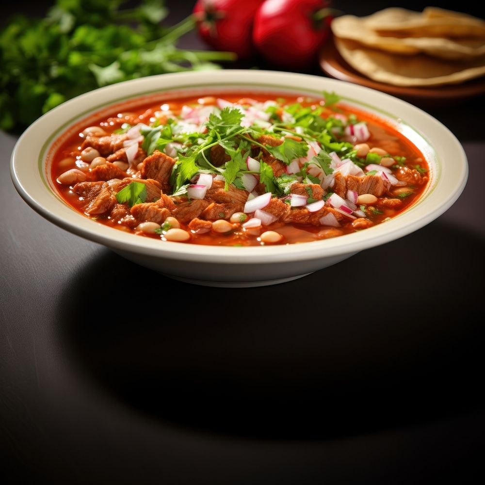 Pozole food soup meal. 