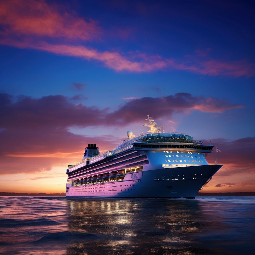 Cruise ship outdoors vehicle nature. AI generated Image by rawpixel.