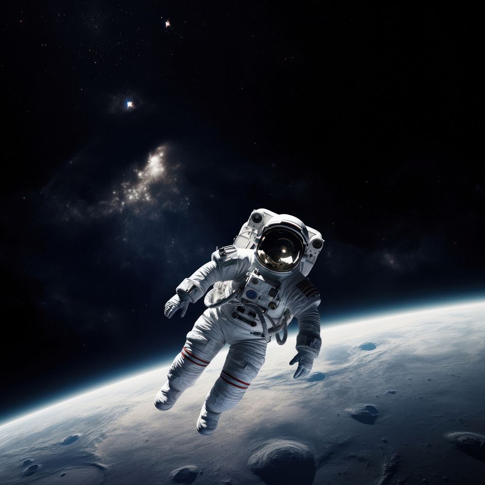 Spacewalk moon astronomy outdoors. AI generated Image by rawpixel.