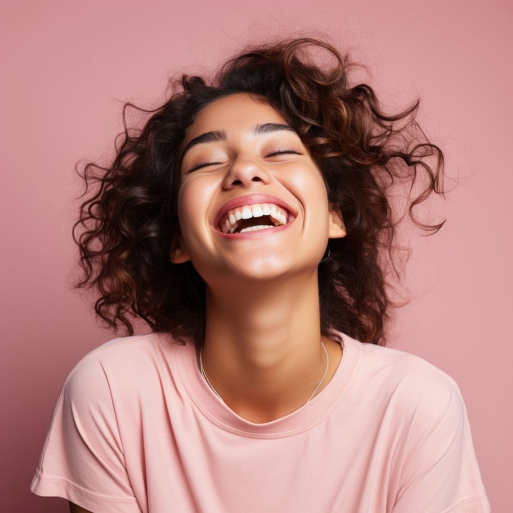 Girl laughing smile adult accessories. AI generated Image by rawpixel.