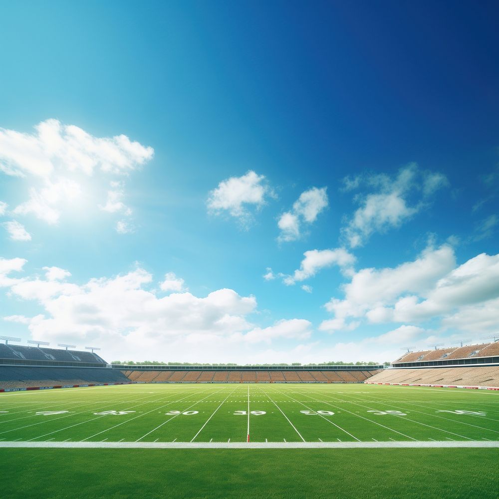 Football field landscape outdoors. AI generated Image by rawpixel.