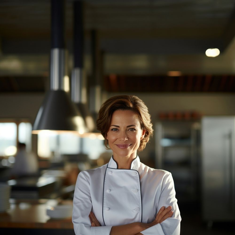 Chef kitchen adult smile. AI generated Image by rawpixel.