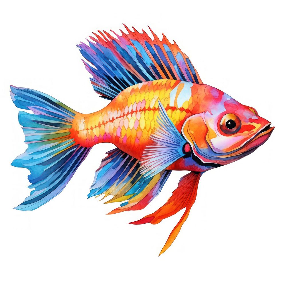 Fish goldfish drawing animal. 