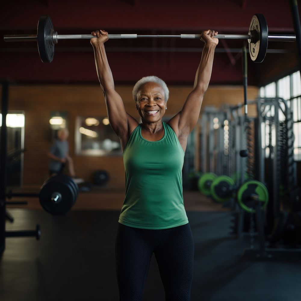 Gym barbell sports adult. AI generated Image by rawpixel.