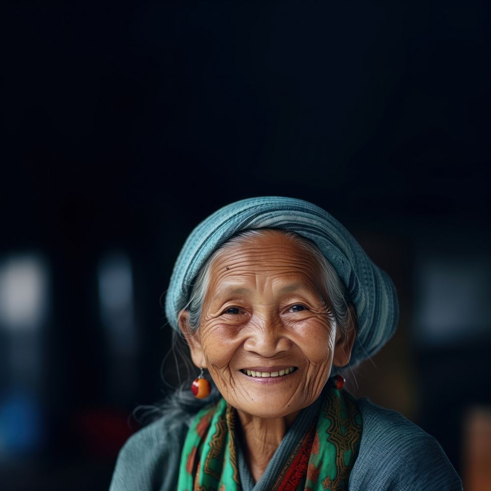 Senior Asian woman smile portrait adult. AI generated Image by rawpixel.