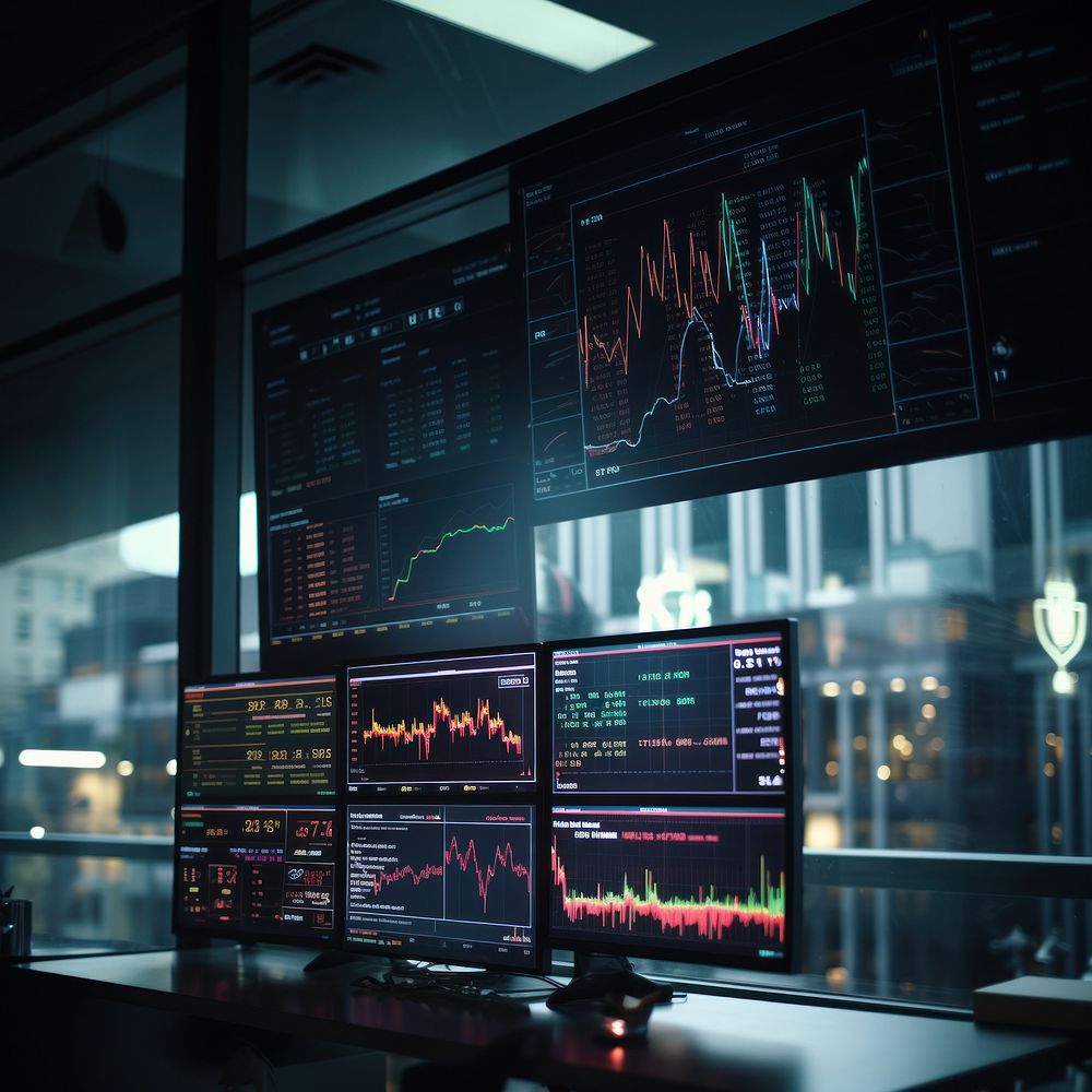 Market charts computer display screen. | Free Photo - rawpixel