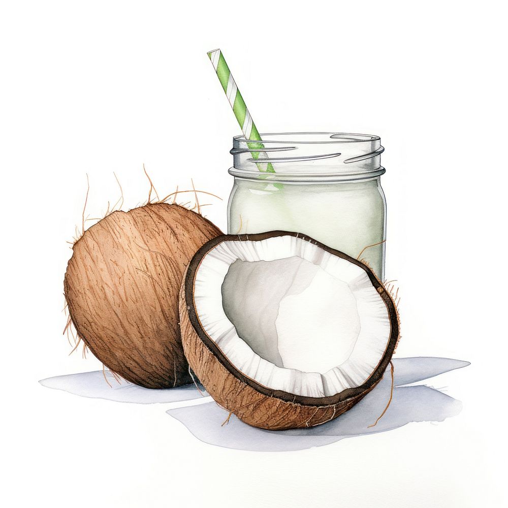 Coconuts fruit plant drink. AI generated Image by rawpixel.