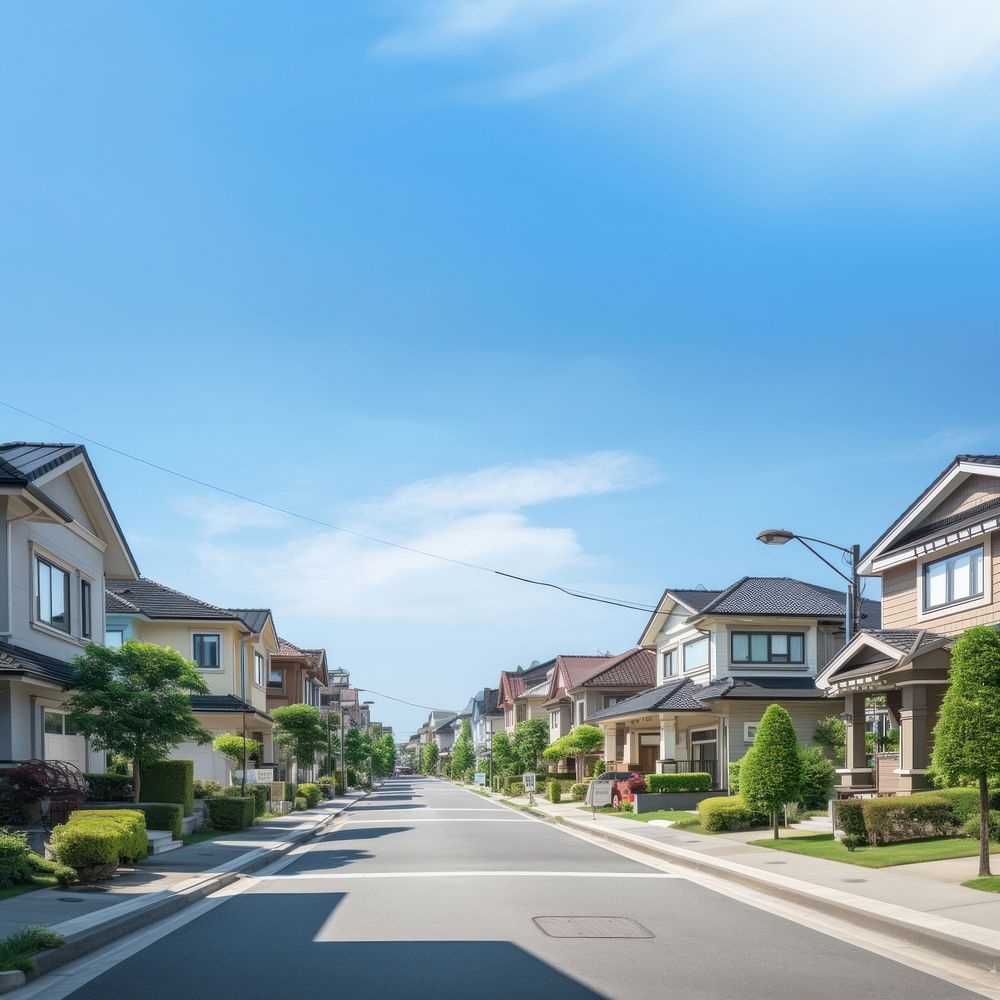 Neighborhood suburb sky infrastructure. AI generated Image by rawpixel.