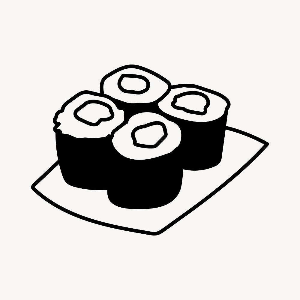 spicy-tuna-roll-doodle-illustration-free-photo-illustration-rawpixel