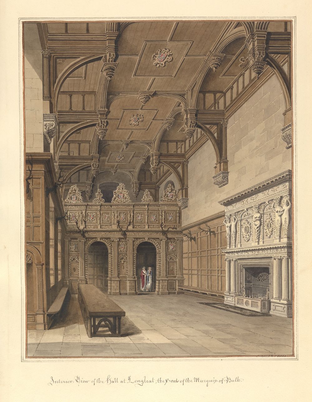 Interior View of the hall at Longleat; the Seat of the Marquis of Bath