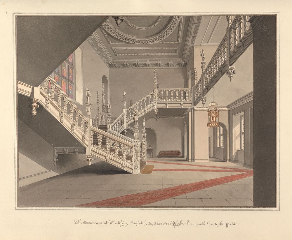 The Staircase at Blickling, Norfolk; the Seat of the Right honourable Lord Suffield