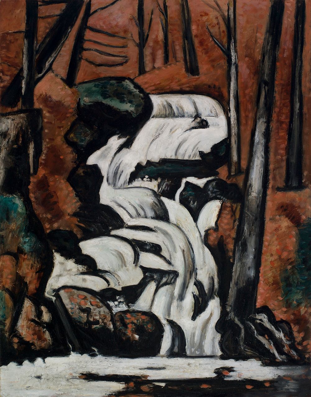 Smelt Brook Falls (1937) painting in high resolution by Marsden Hartley. Original from the Saint Louis Art Museum. 