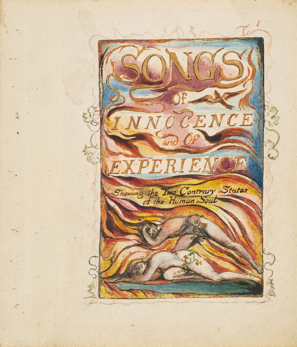 Songs of Innocence and of Experience, Shewing the Two Contrary States of the Human Soul: Combined Title Page by William Blake