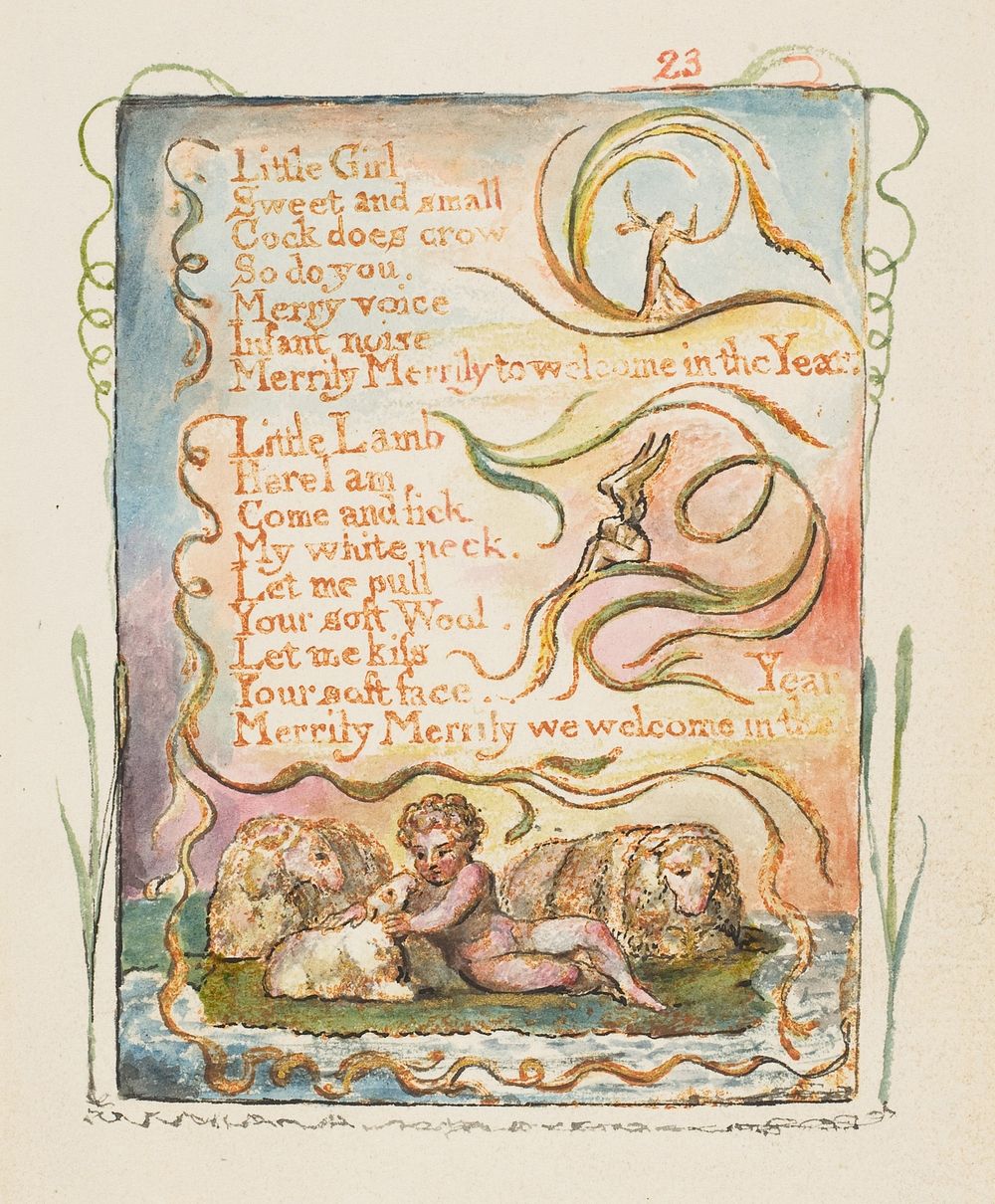 Songs of Innocence and of Experience: Spring (second plate): Little Girl by William Blake