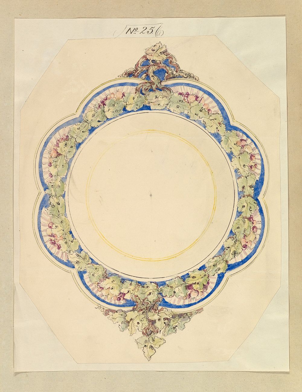 Design for an Eight- Lobed Platter with Leaf Handles by Alfred Henry Forrester