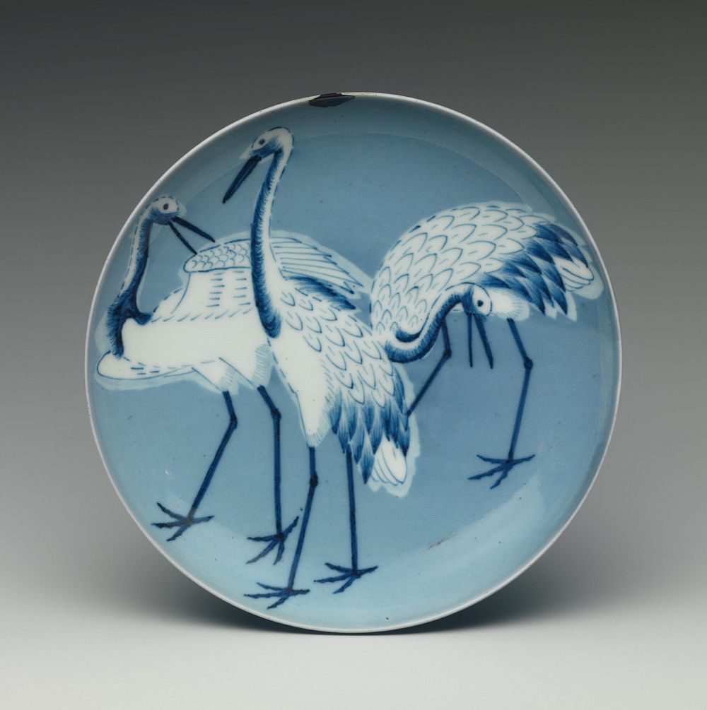 Dish with Cranes