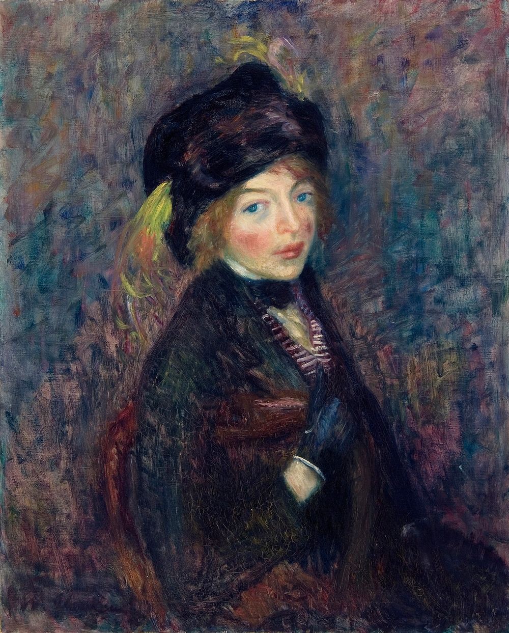 Head of Girl, Feather in Turban by William James Glackens