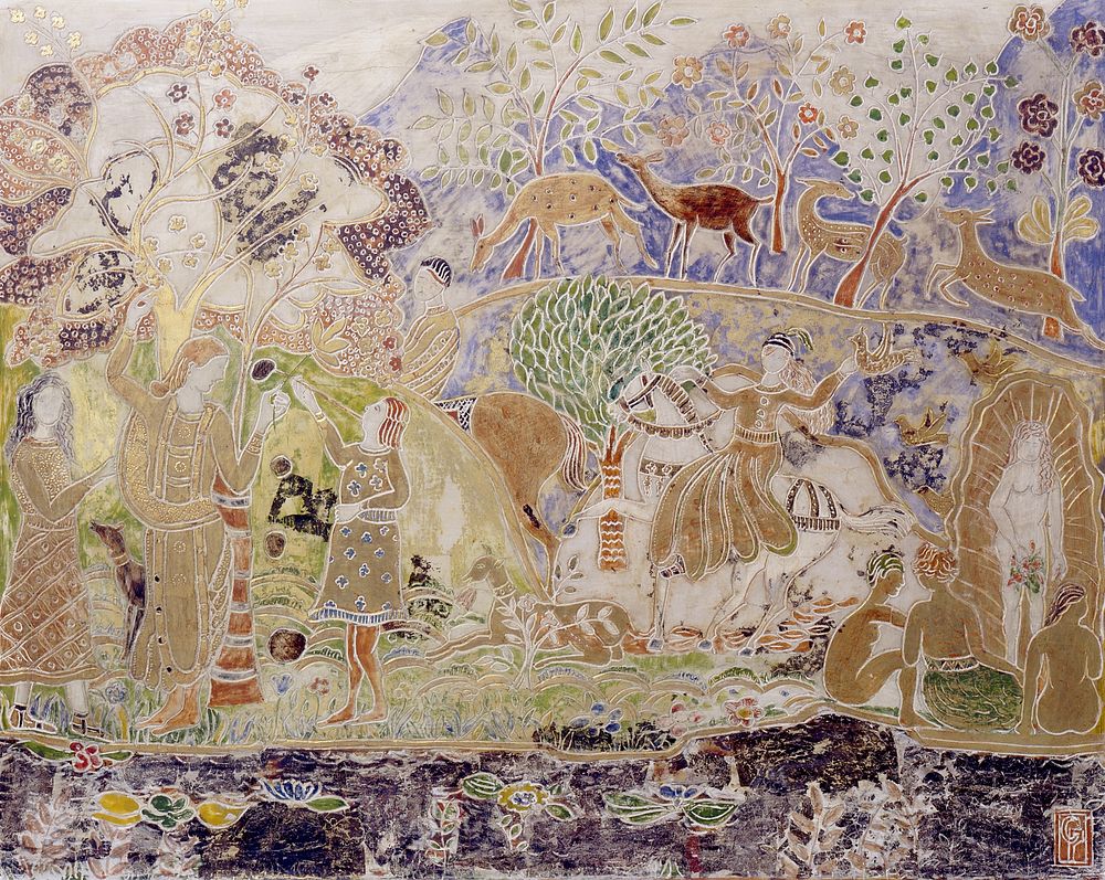 Figures and Deer by Charles Prendergast