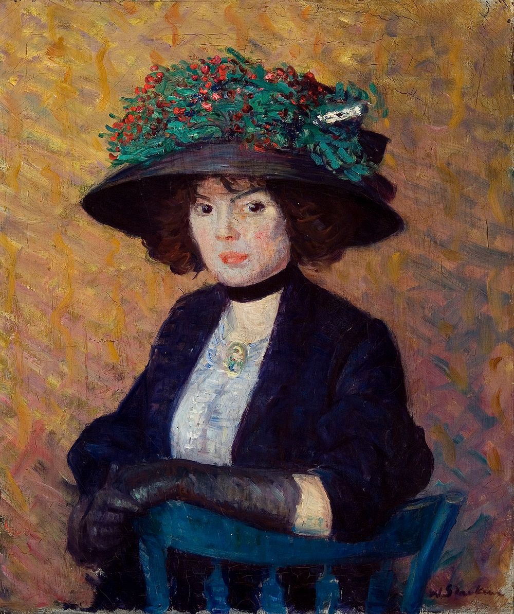 Woman with Green Hat by William James Glackens