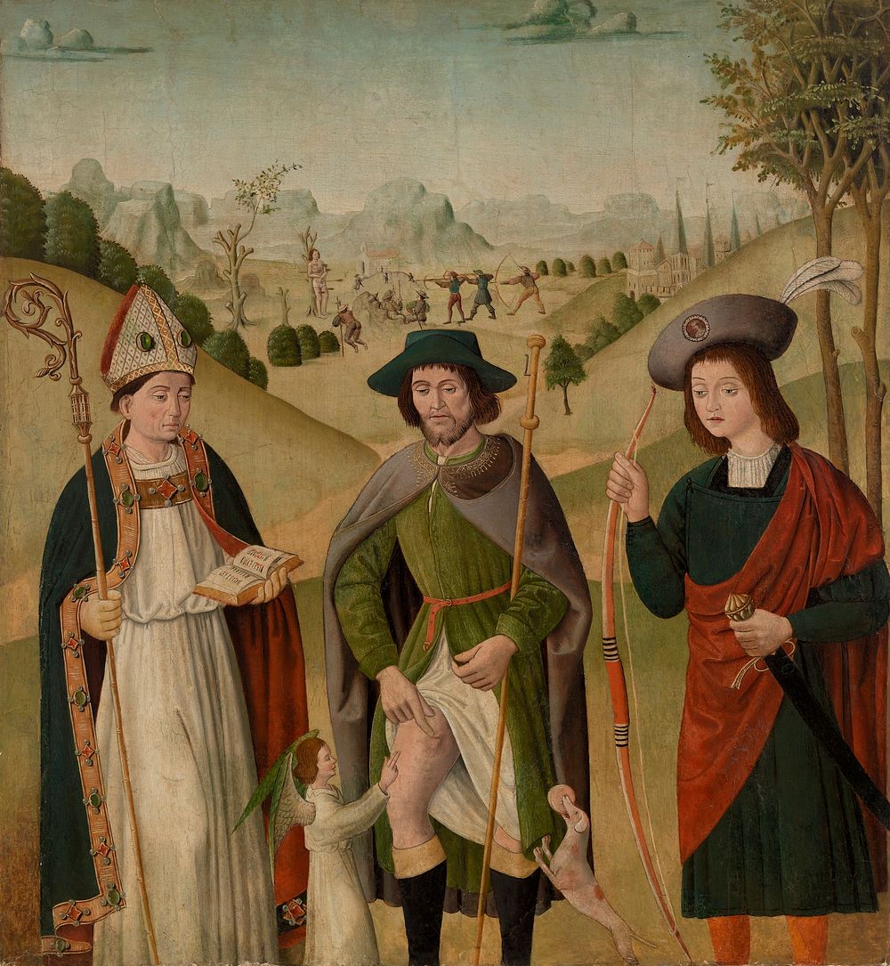 Bishop Saint, Saint Roch, and Saint Sebastian by Unidentified artist