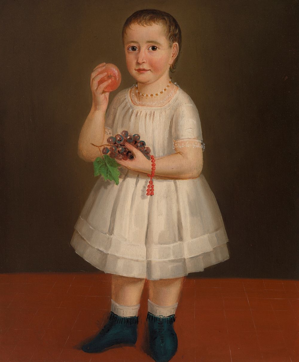 Child Holding Fruit by Unidentified artist