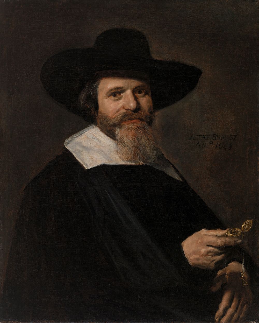 Portrait of a Man Holding a Watch by Frans Hals