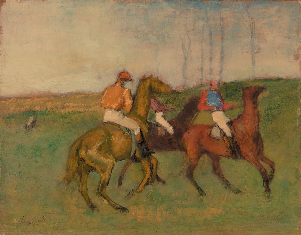 Jockeys and Race Horses by Edgar Degas
