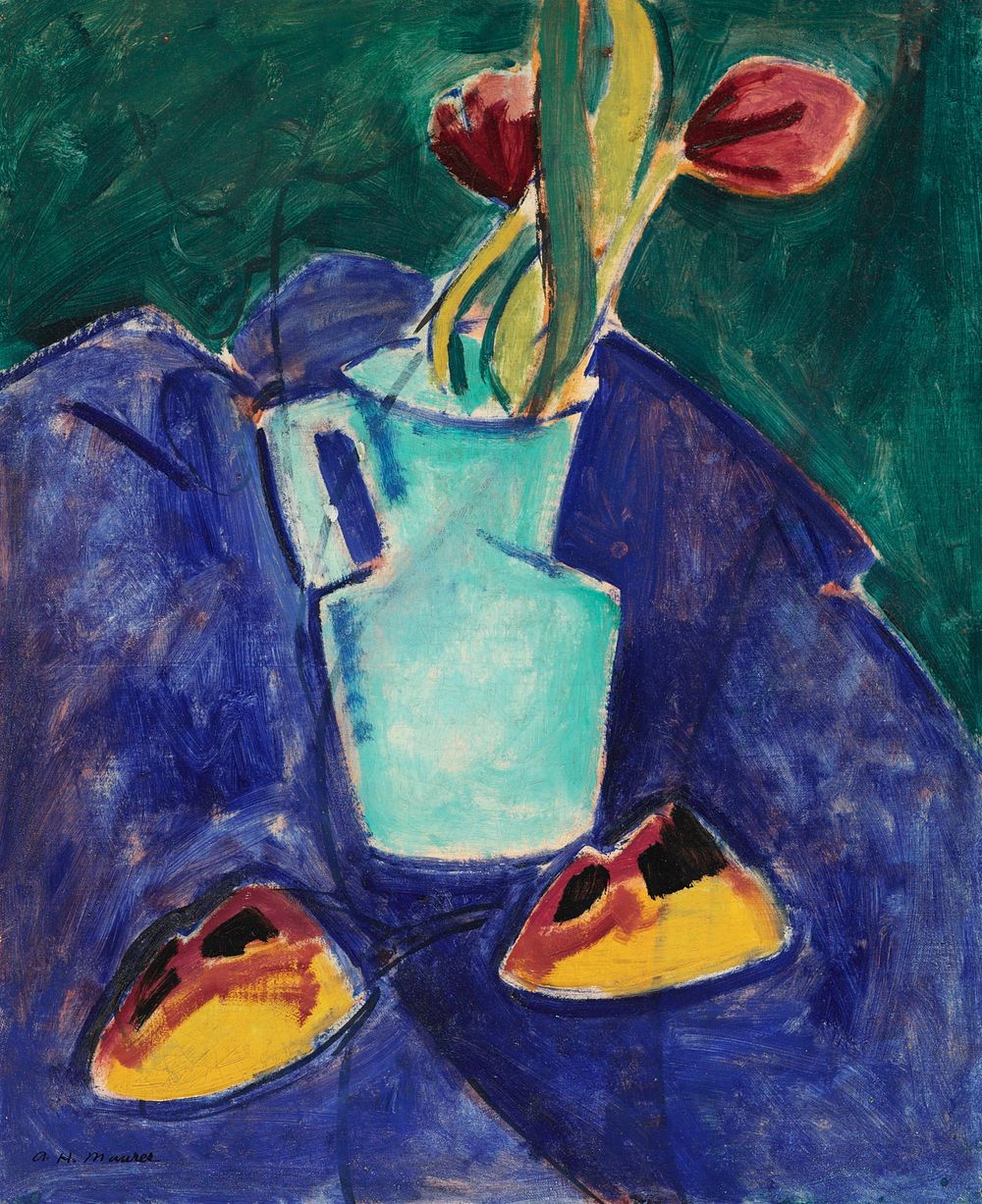 Tulips in a Green Vase by Alfred Henry Maurer