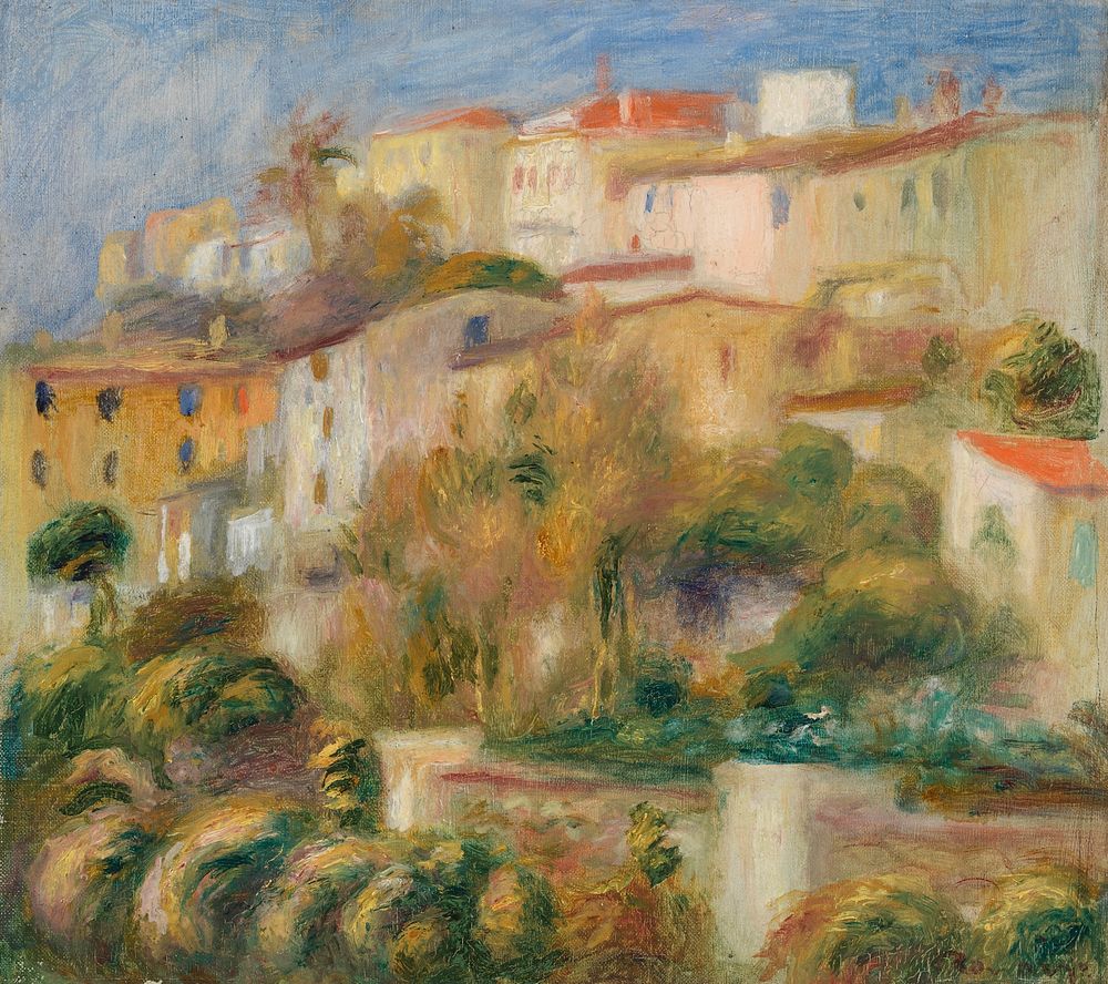 Houses on a Hill (Groupe de maisons sur un coteau) by Pierre Auguste Renoir