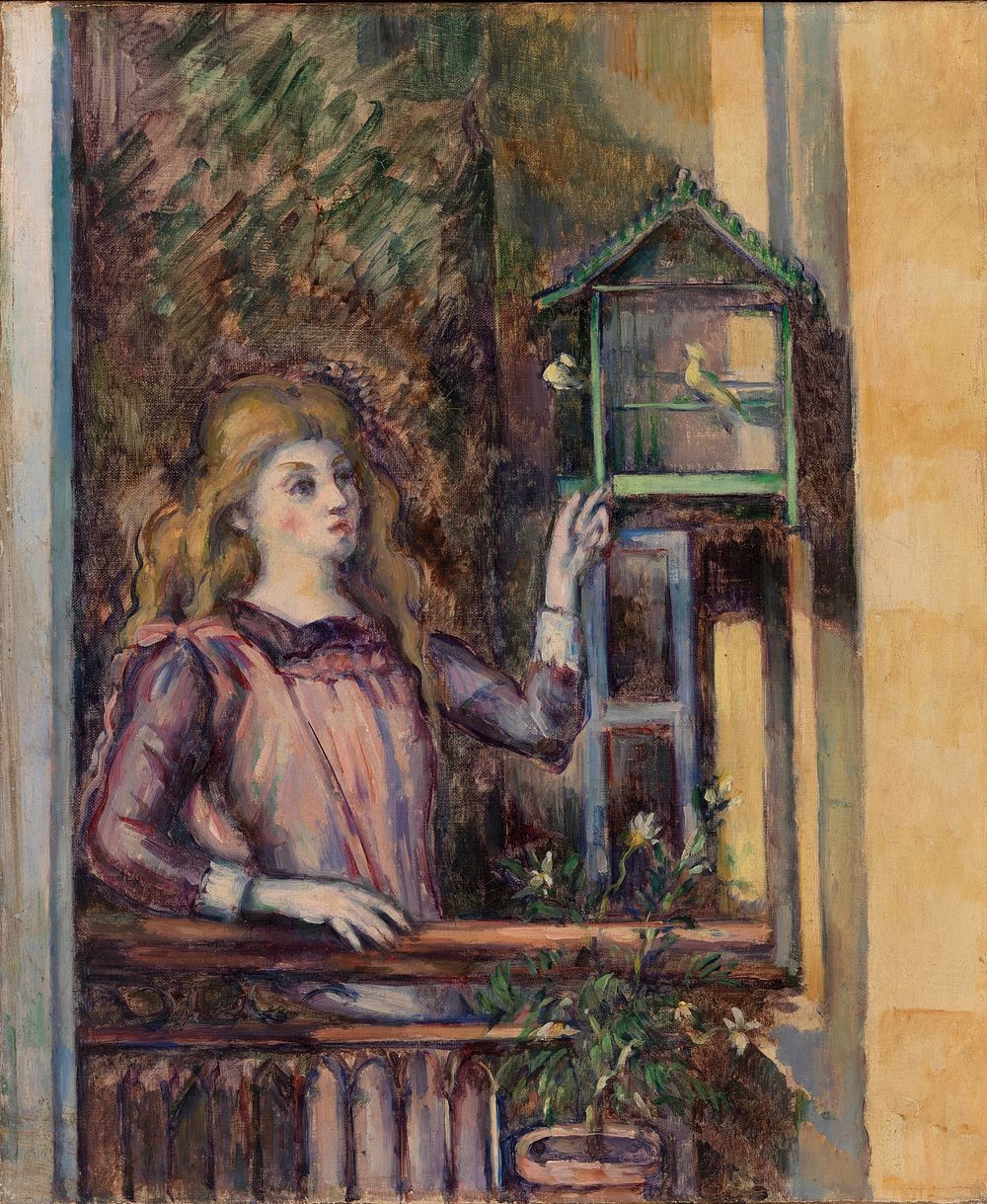 Girl with Birdcage (Jeune fille à la volière) by Paul Cézanne
