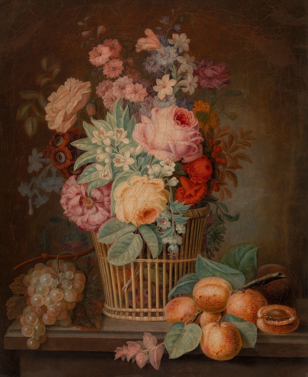 Flower Piece in Basket by Unidentified artist