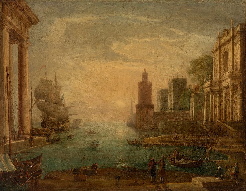 Seaport with Ulysses Restituting Chryseis to Her Father Chryses by Claude Lorrain