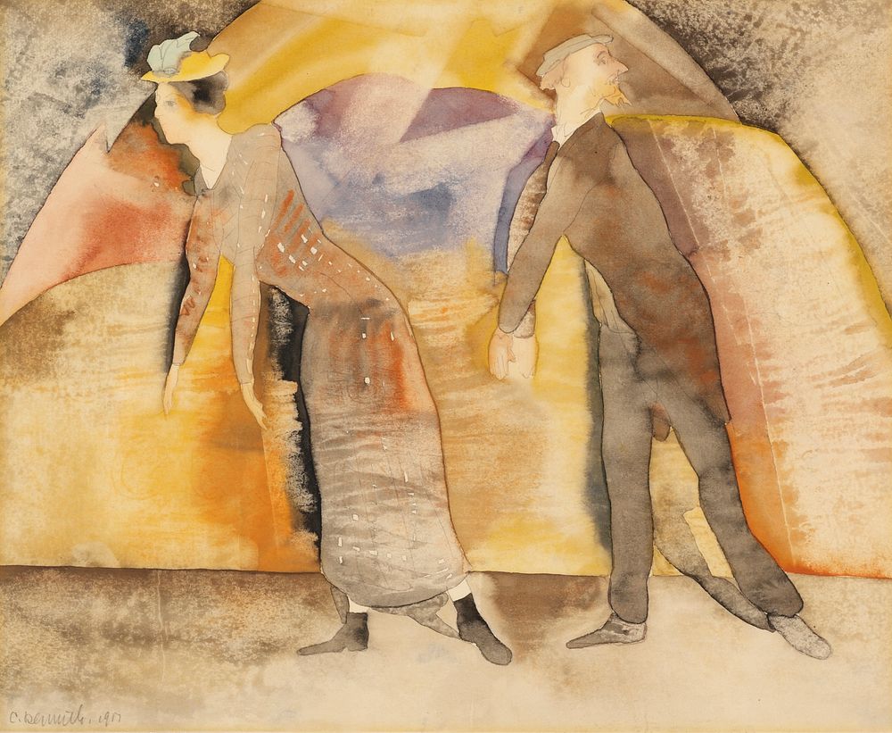 In Vaudeville: Woman and Man on Stage by Charles Demuth