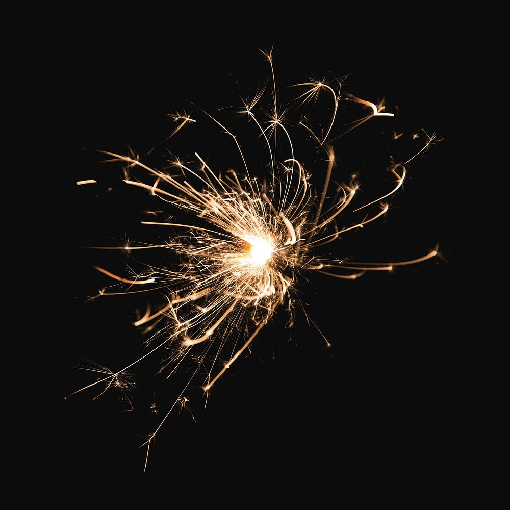 Gold firework celebration, isolated image