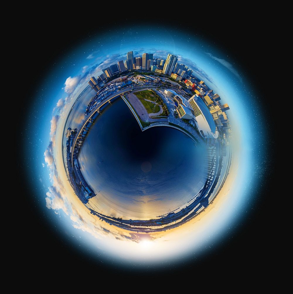 Globe shape cityscape, isolated image