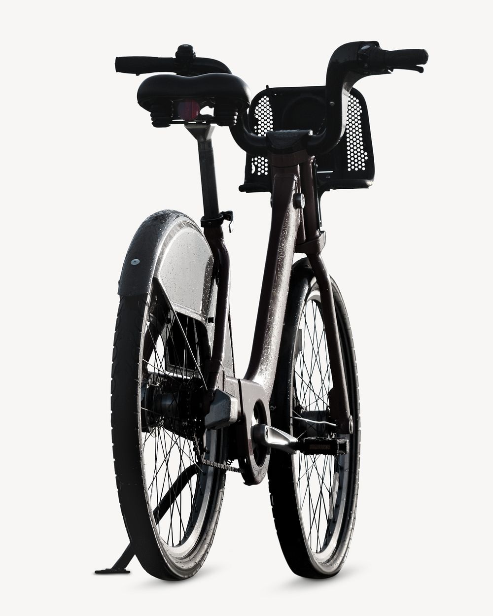 Black bicycle, isolated vehicle image