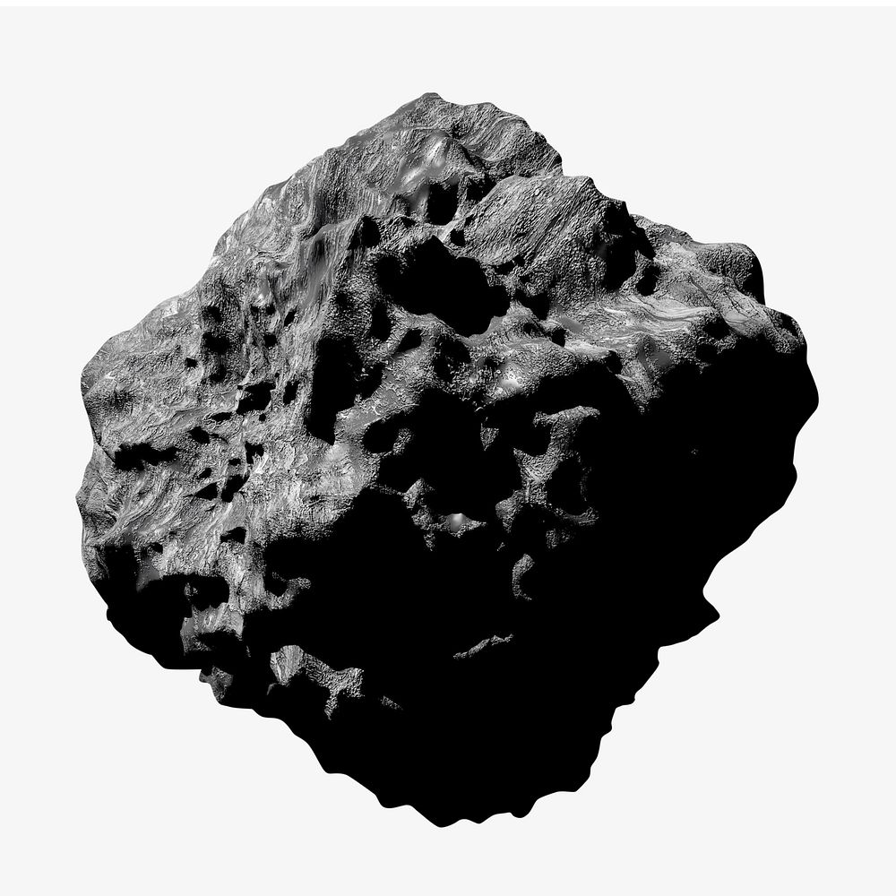 Space meteor rock, isolated image