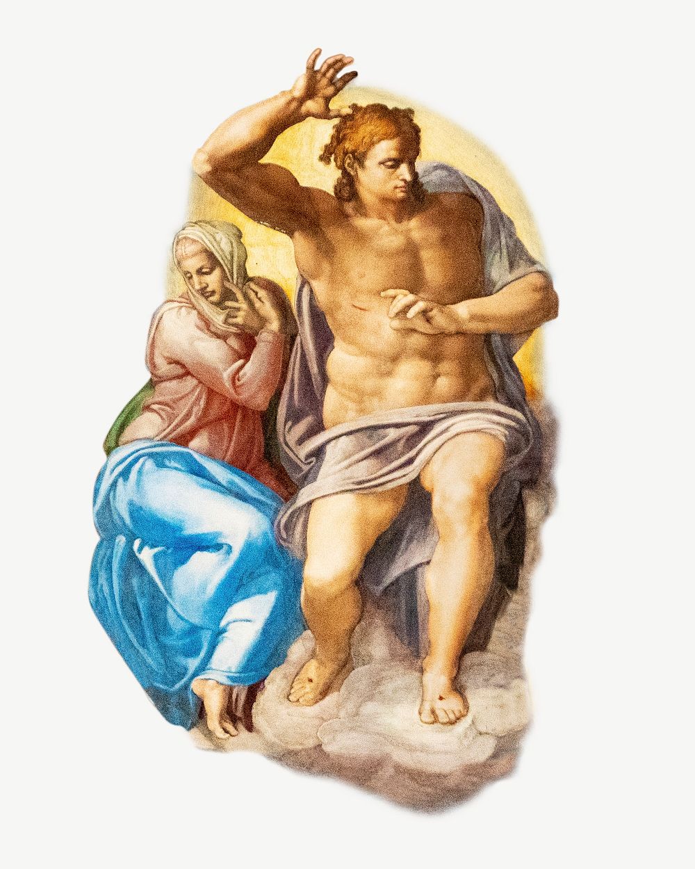 The Last Judgment, The Sistine Chapel fresco, ancient illustration in Vatican City psd