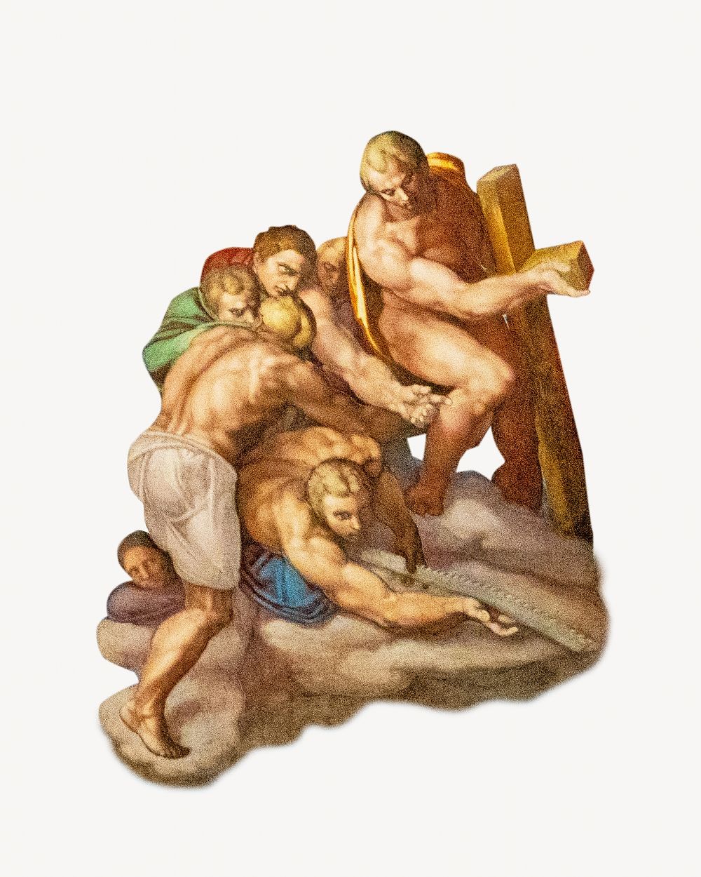 The Last Judgment, the Sistine Chapel fresco, ancient illustration in Vatican City