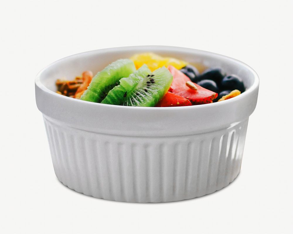Fruit cereal bowl isolated image