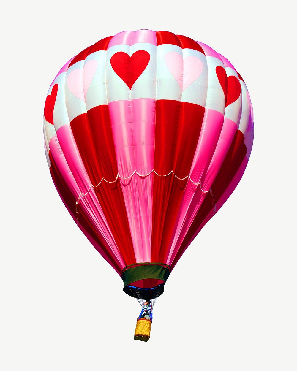 Pink hot air balloon collage element, isolated image psd