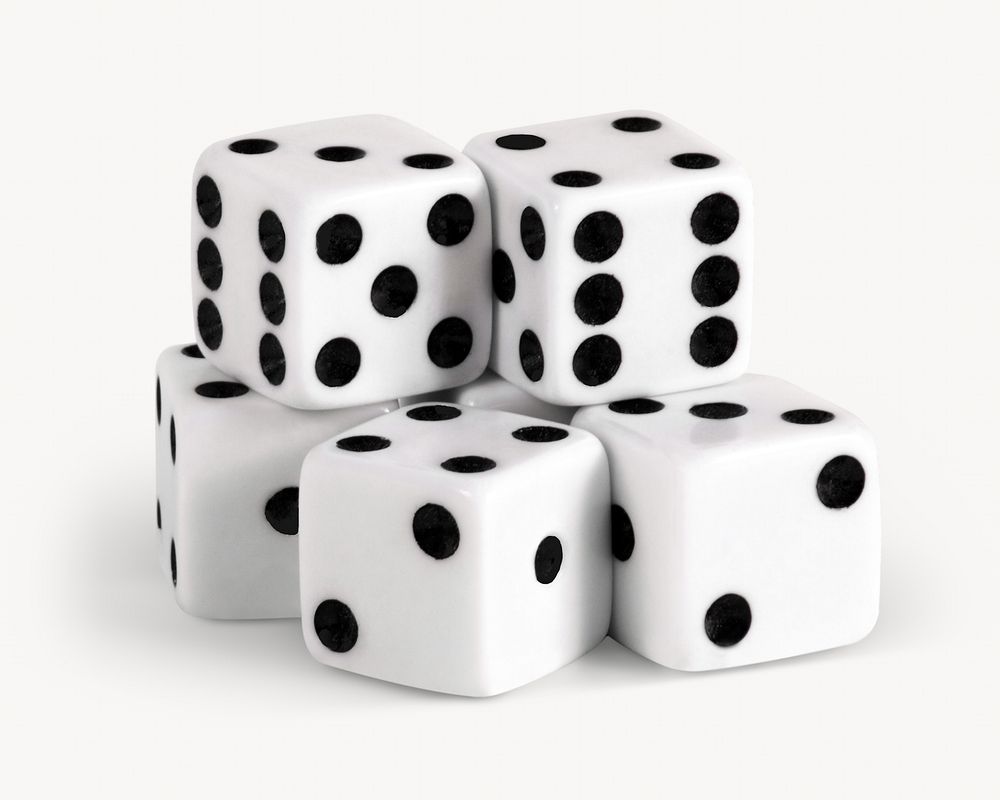 White dices isolated image